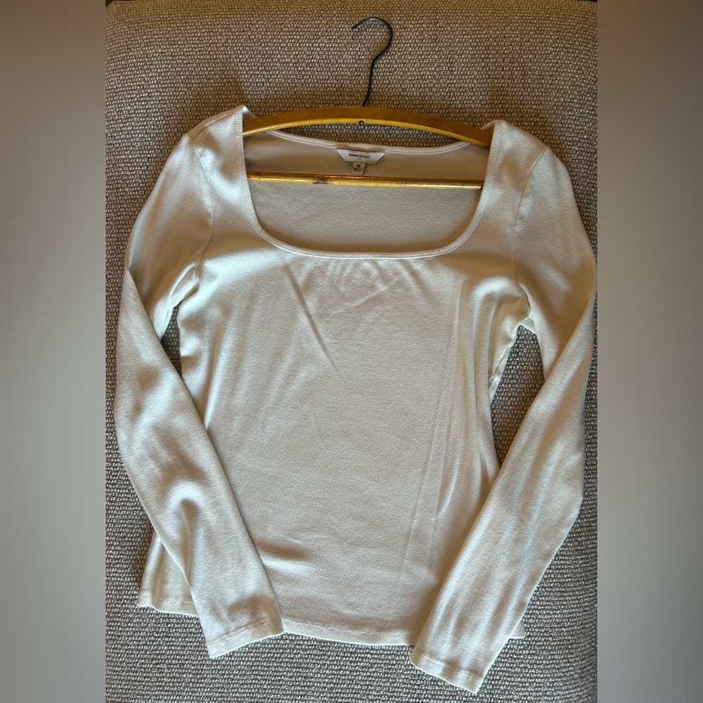 Banana Republic Off-White Ribbed Top